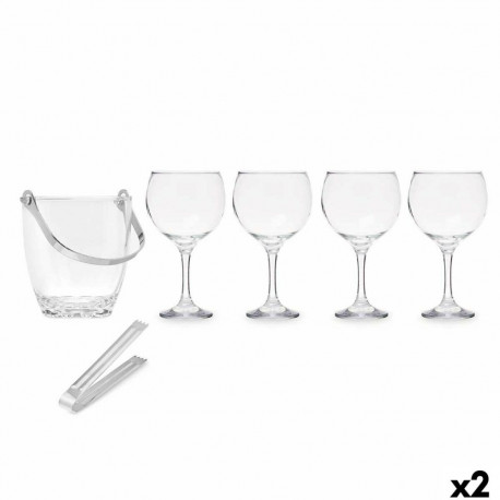 Ice Bucket Vivalto 11444 11444 Transparent Metal Crystal 14,5 x 12 x 12,5 cm 4x (10,5 x 20 cm) 36 x 
