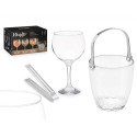 Ice Bucket Vivalto 11444 Transparent Metal Crystal 14,5 x 12 x 12,5 cm 4x (10,5 x 20 cm) Wine glasse
