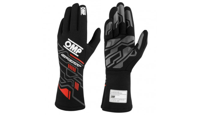 Karting Gloves OMP MY2025 Black Red FIA 8856-2018 - S