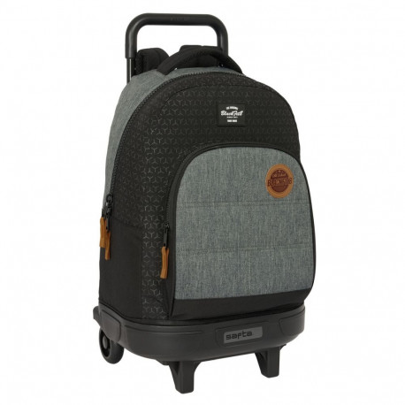 School Rucksack with Wheels BlackFit8 Old school Black Grey 33 x 45 x 22 cm