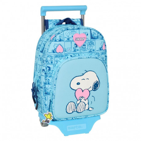 Ratastega koolikott Snoopy Love Sinine 26 x 11 x 67 cm 26 x 34 x 11 cm
