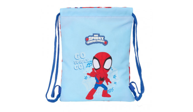 Backpack with Strings Spider-Man Rescue Blue Red 26 x 34 x 1 cm