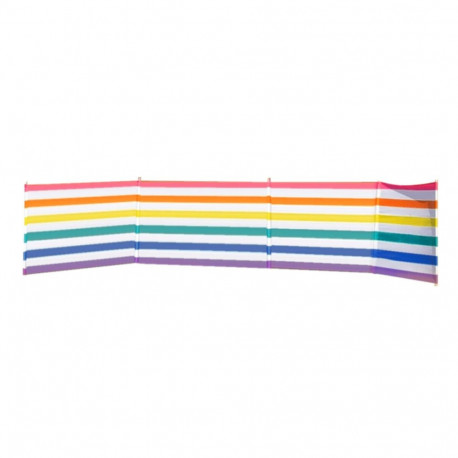 Windbreak 5 Poles Steel Polyester Color Stripes 480X80 cm Beach, Pool, Garden, Camping 10497