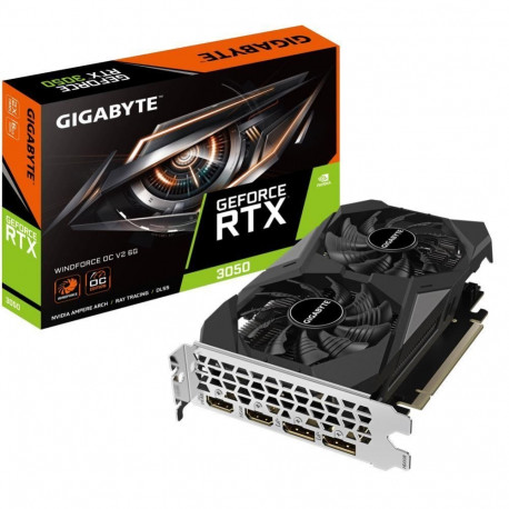 Gigabyte Graphics Card||NVIDIA GeForce RTX 3050|6 GB|GDDR6|96 bit|PCIE 4.0 16x|Memory 14000 MHz|GPU 