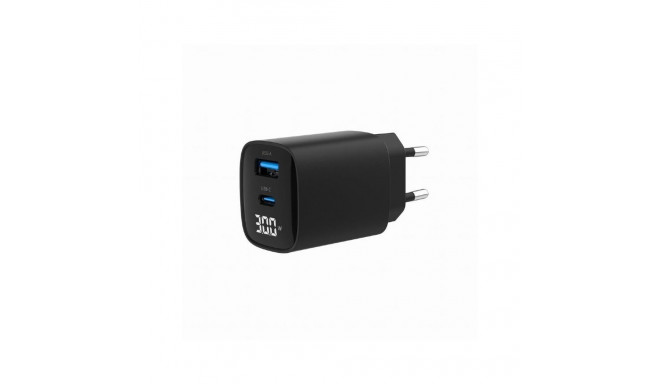 Gembird CHARGER USB 30W 2PORT/TA-UC-PDQC30LCD-BK-01