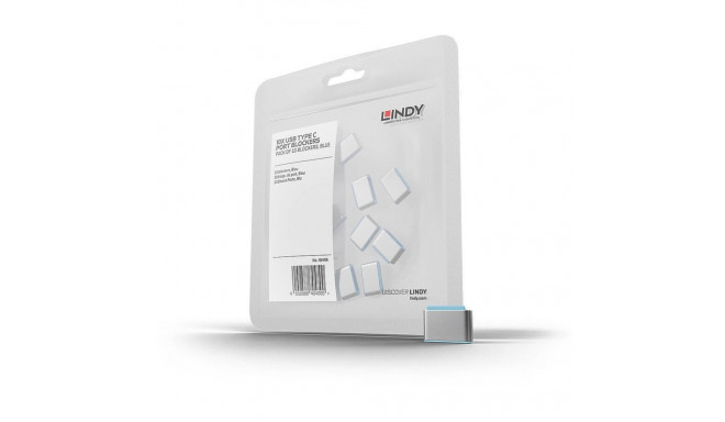 LINDY USB PORT TYPE-C BLOCKER 10PACK/BLUE 40466