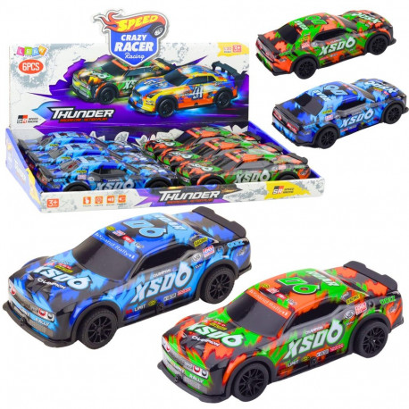 võidusõiduauto XS06 mootor tuled helid oranž sinine