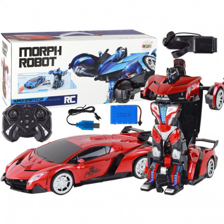 Samochód- Robot Transformacja R/C 1:10 Czerwony Sterowanie Gestami