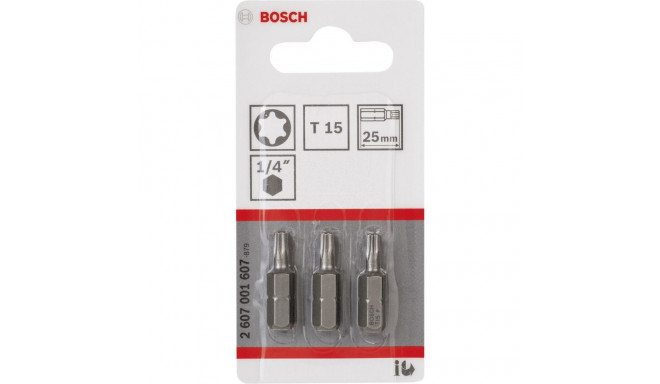 Bosch Bit for Torx screws T15, l=25mm 2607001607