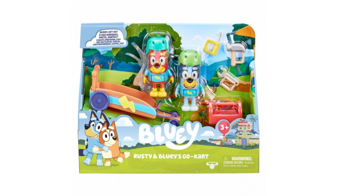 Bluey Gokart figurine set + 2 dog figurines