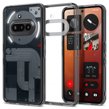 Kaitseümbris Ultra Hybrid, Nothing Phone (3a), läbipaistev tumehalli äärega, Spigen