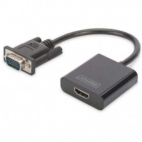 "DIGITUS Konverter VGA > HDMI + Audio Full HD 1080p schwarz"