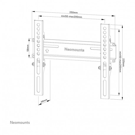 "Wandhalterung für 24-55"" Bildschirme 30KG Black Neomounts"