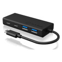 "USB HUB 5Port ICY BOX 2xUSB3.0 2xUSB-C 1xUSB Power Delivery 60W SuperSpeed passiv Black"