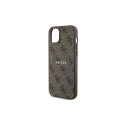 Guess 4G Collection Leather Metal Logo MagSafe Case for iPhone 15/14/13 - Brown
