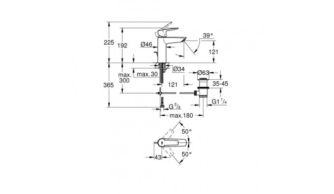 Basin mixer Grohe QuickFix START 23455002