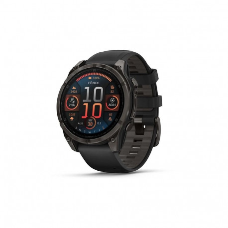 Garmin Fenix 8 47mm AMOLED safiir süsinikhall DLC titaanist spordikell musta/halli rihmaga [010-0290