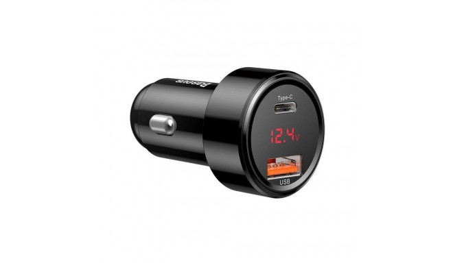Baseus CCMLC20C-01 USB + Type-C Socket 45W Super fast car charger (PD3.0 + QC4.0) Black