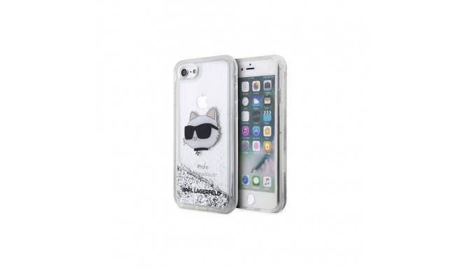 Karl Lagerfeld KLHCI8LNCHCS iPhone 7/8/SE 2020 / SE 2022 hõbedane kõvakorpus Glitter Choupette H