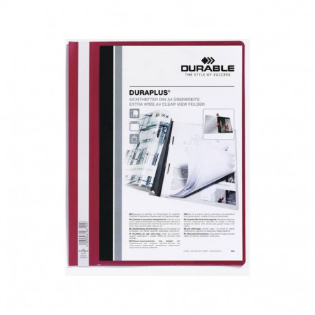 Kiirköitja A4 DURABLE Duraplus esikaane taskuga punane