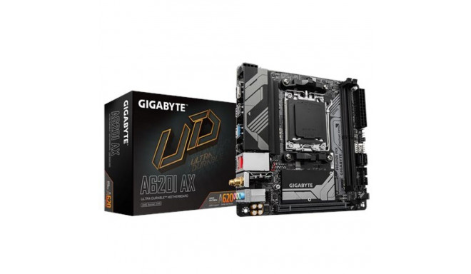 Gigabyte A620I AX 1.0 protsessoripere AMD protsessoripesa AM5 DDR5 DIMM toetatud kõvaketta liidesed 
