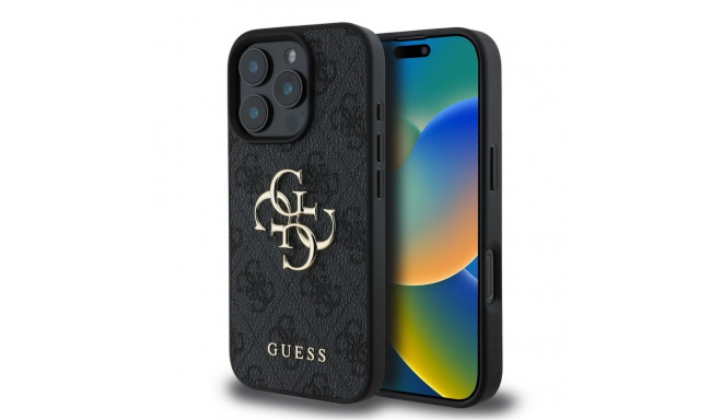Guess - Guess PU 4G Metal Logo Case for iPhone 16 Pro Max Grey