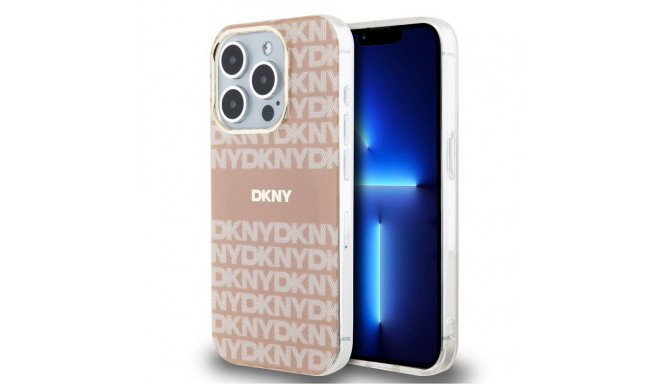 DKNY - DKNY PC/TPU Repeat Pattern Tonal Stripe Magsafe Case for iPhone 13 Pro Max Pink