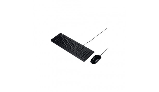 Asus U2000 Keyboard and Mouse Set, Wired, Mouse included, EN, Black