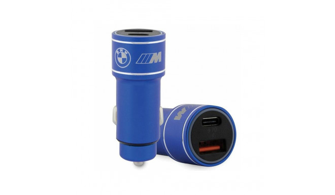 BMW M Edition - Ładowarka samochodowa Fast Charge USB-C & USB-A PD 18W + QC 3.0 18W (niebieski)