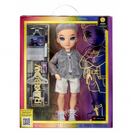 Based on the product name Rainbow High S23 Fashion Doll - AR (Purple), here is a de