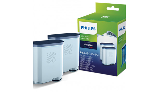 Veefilter Philips Saeco CA6903/22 AquaClean 2tk topeltpakk, kuni 2x 625 tassile, sobib Lattego, Gran