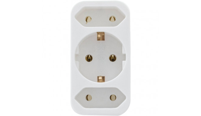 REV transition plug 2-fold + 1 Safety contact white