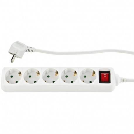 REV Socket line 5-fold 3,0 m w. switch white