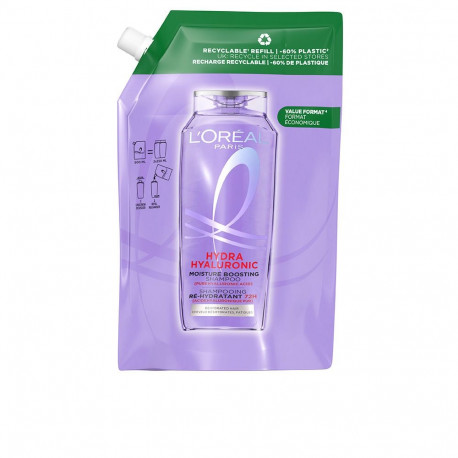 L'Oréal Paris šampoon Elvive Hidra Hialurónico 72h niisutav säästlik täitepakend 500ml