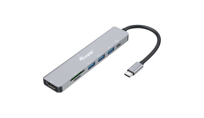 "Equip Dock USB-C->HDMI.3xUSB3.0.SD/TF.100WPD 25cm si"