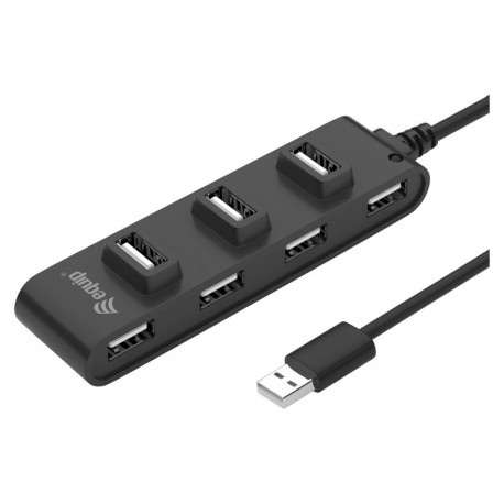 "Equip USB-Hub 7-Port 2.0 ->7x2.0 480Mbps o.Netzteil sw"