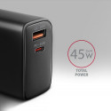 ACU-PQ45 PD&QC 2-port seinalaadija 45W must