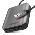 Axagon Aluminum high-speed USB-A 3.2 Gen 1 memory card reader. 3 slots UHS-II.