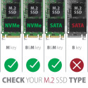 Axagon väline USB-C 3.2 Gen 2 metallist karp M.2 NVMe & SATA SSD kettale, kruvivaba