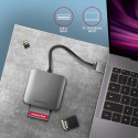 Axagon Aluminum high-speed USB-A 3.2 Gen 1 memory card reader. 3 slots UHS-II.