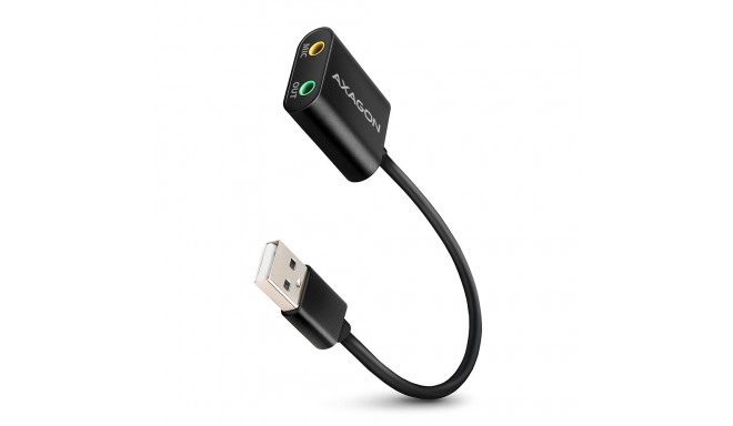 AXAGON ADA-12 USB 2.0 stereo audio mini-adapter 15 cm kaabli pikkus