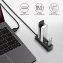 AXAGON HUE-M1AL mini USB-A-hub 4x USB-A 3.2 Gen 1 hõbedane - 1,2 m
