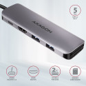 AXAGON HMC-5 USB-C-Hub 2x USB-A HDMI 2x USB-C 3.2 Gen 1 1x SD 1x microSD silver