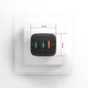 Axagon GaN seinalaadija 240V / 3x port (USB + topelt USB-C) PD3.0/QC4+/PPS/Apple, 65W koguvõimsus