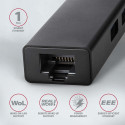 AXAGON HMA-GL3A 3x USB-A + GLAN USB3.2 Gen 1 jaotur metall 20 cm USB-A kaabel