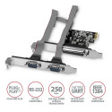 AXAGON PCEA-PSN PCIe-adapter 1x paralleel- ja 2x jadapordiga – ASIX AX99100 kiibistik