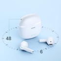 Joyroom JR-TL11 Bluetooth kõrvasisesed mürasummutavad juhtmevabad valged kõrvaklapid