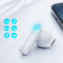 Joyroom JR-TL11 Bluetooth kõrvasisesed mürasummutavad juhtmevabad valged kõrvaklapid