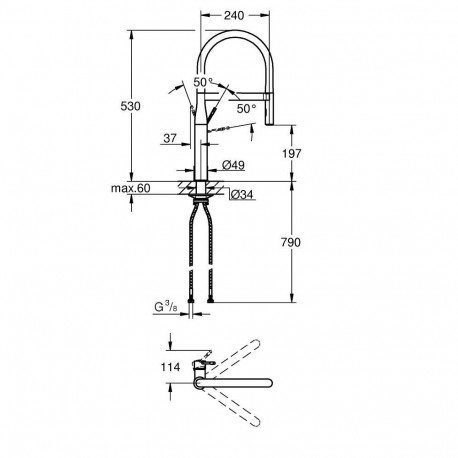 Grohe ESSENCE 30294000 kroom köögisegisti