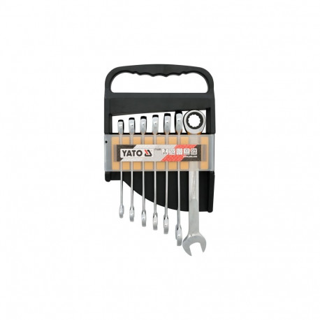 Yato lehtvõtmete komplekt rätihetiga 10-19 mm 7 tk. (YT-0208)